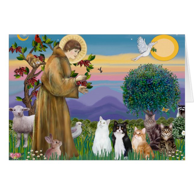 Sister Frances Blances 5 katter Hälsningskort (Framsidan Horizontal)