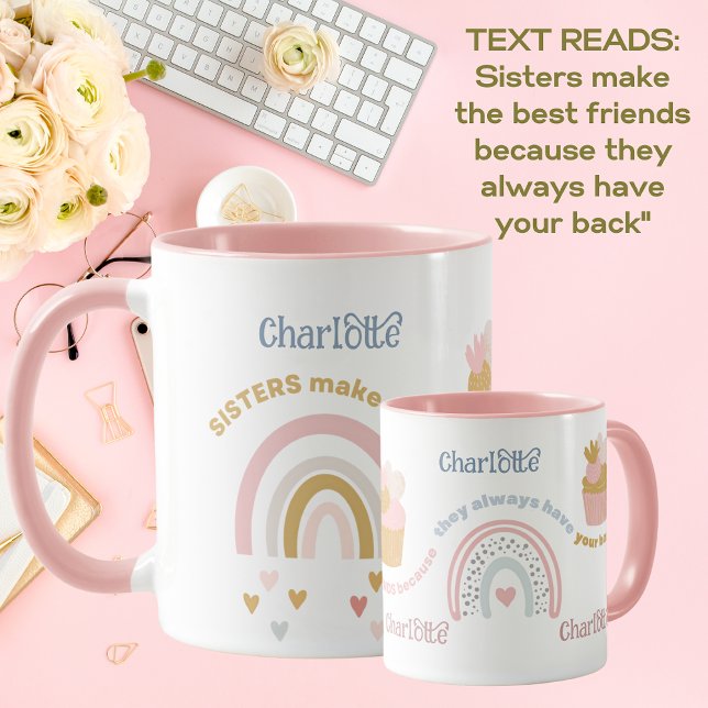 SISTER-gåva - bästa vänner har alltid din rygg. Mugg (Skapare uppladdad)