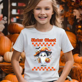 Sister Ghost Personlig Namn Halloween Gift T Shirt