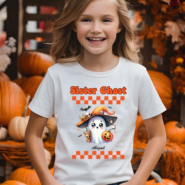 Sister Ghost Personlig Namn Halloween Gift T Shirt (Skapare uppladdad)