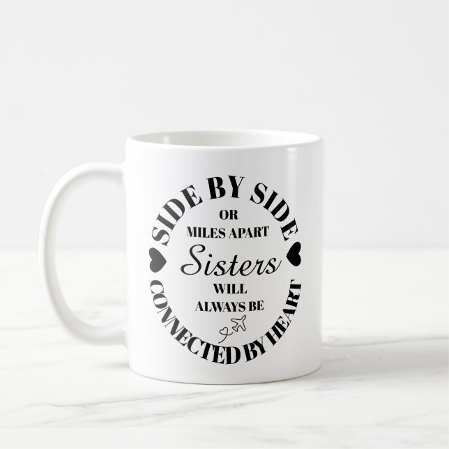 Sister Gift, Syster Mugg, Vänskap Mugg, Kaffemugg (Vänster)