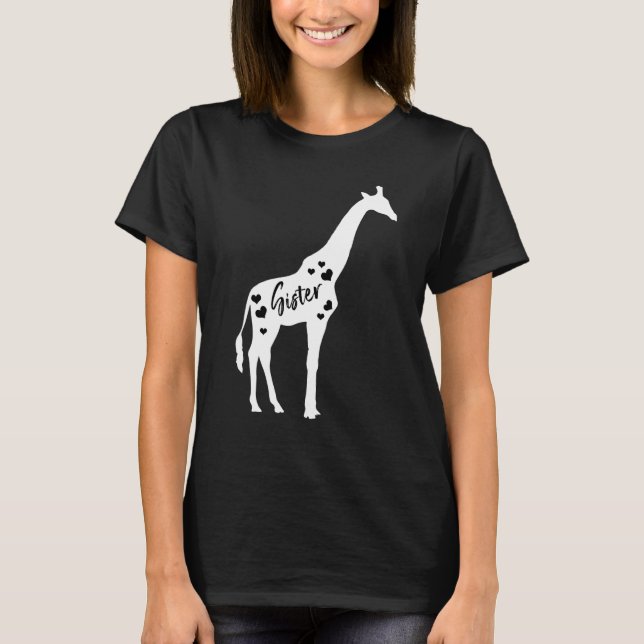 Sister Giraffe Sisters Day Safari Zoo Syrran Sestr T Shirt (Framsida)