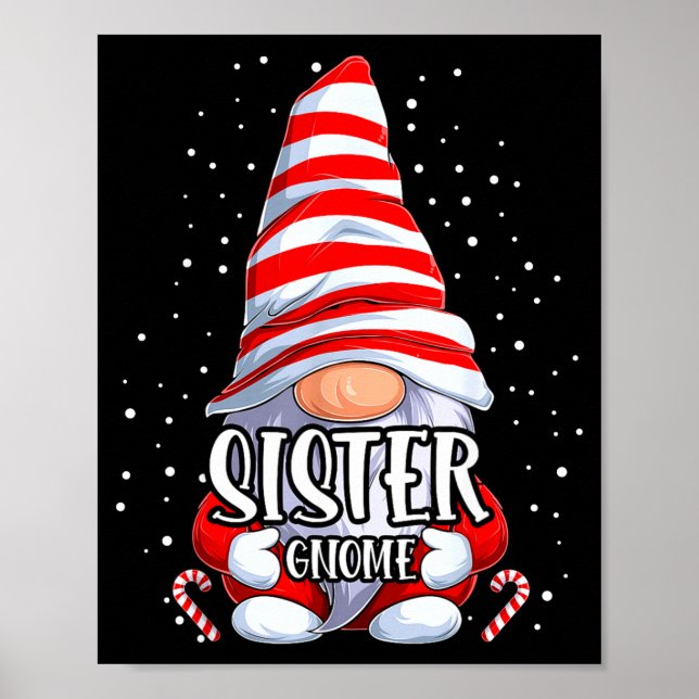 Sister Gnome Christmas Pajamas Matching Family Gro Poster (Framsidan)