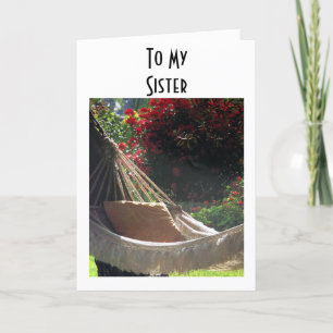 SISTER-HAMMOCK SAYS-RELAX, ENJY/GRATTIS PÅ FÖDELSE KORT