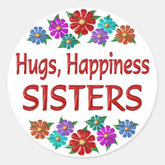 Sister Hugs Runt Klistermärke