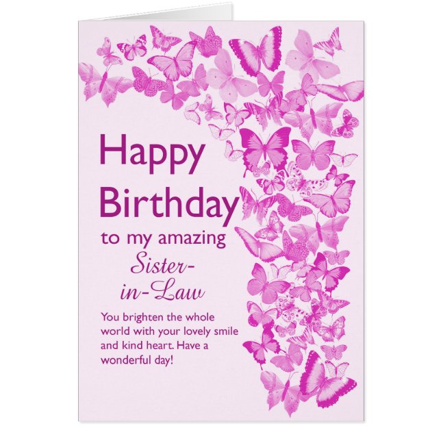 Sister i Lag Birthday Butterflies Hälsningskort (Framsidan)