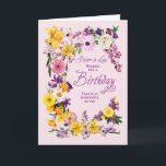 Sister i Lag Birthday Flower Ram Card Kort<br><div class="desc">Ett blommigt födelsedagskort som vill ha en underbar födelsedag till en svärsyster. Ett ram av många blommor med ett hjärtligt budskap om att ha en underbar födelsedag.</div>