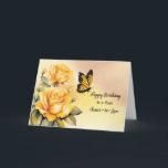 Sister i Lag Birthday Gul ros med Butterfly Kort<br><div class="desc">Utöka den varma födelsedagspressen önskemål till din svärsyster med det här fina kortet. Med vattenfärgen gul ros och en lekfull monarch-fjäril är det en firande av den glädje hon ger till din familj. En tänksam och uppmuntrande hyllning till en speciell svärsyster på hennes födelsedag.</div>
