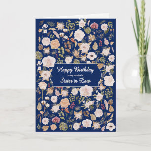 Sister i Lag Birthday Scattered Flowers Kort
