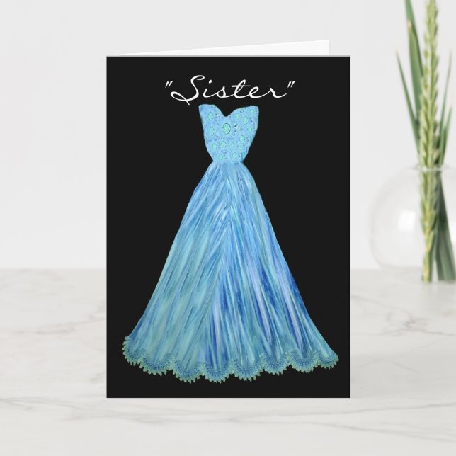 SISTER-in-LAW Bridesmaid TURQUOISE BLUE Dress Inbjudan (Framsida)