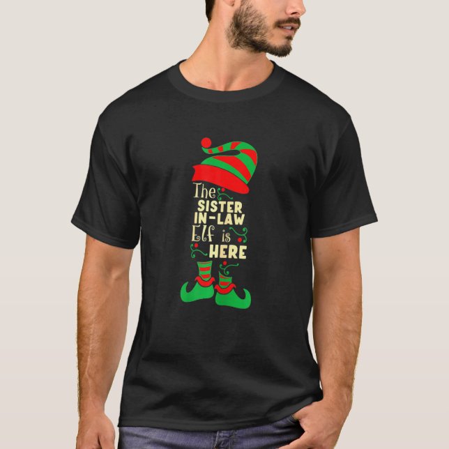 Sister in Law Elf jul Matching Family Pajama T Shirt (Framsida)