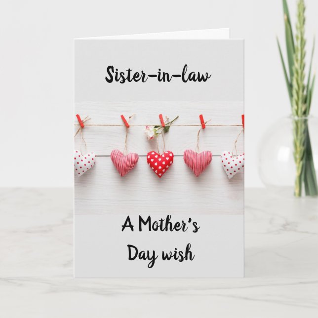 **SISTER-IN-LAW** PÅ "MORS DAG" HELGKORT (Framsida)