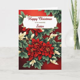Sister jul Poinsettias Helgkort