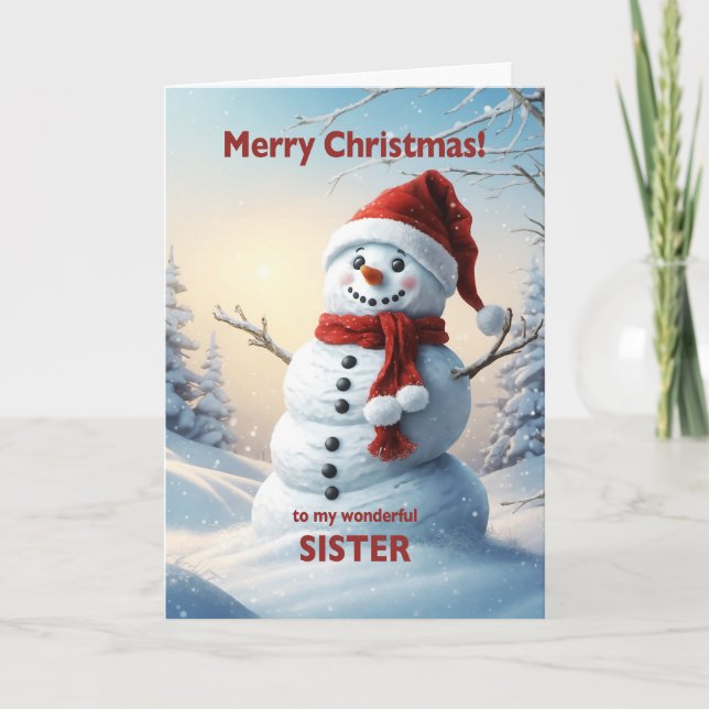 Sister jul Snögubbe Helgkort (Framsida)