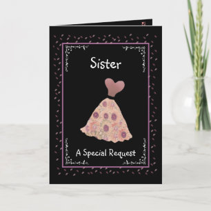 SISTER - Junior Bridesmaid - Peach och Mauve Dress Inbjudan