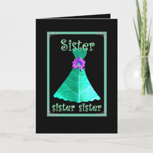 SISTER - Junior Bridesmaid with TEAL GRÖNT Gown Inbjudan