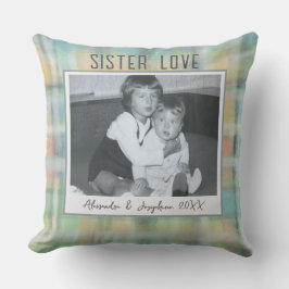 Sister Kärlek fotokeepsaké anpassningsbar pastel t Kudde