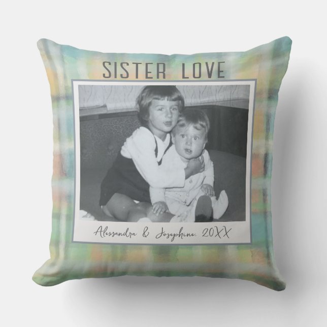 Sister Kärlek fotokeepsaké anpassningsbar pastel t Kudde (Framsida)