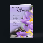 Sister lila crocus Birthday Card Kort<br><div class="desc">Sister lila crocus Birthday Card</div>