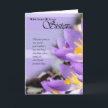 Sister lila crocus Birthday Card Kort<br><div class="desc">Sister lila crocus Birthday Card</div>