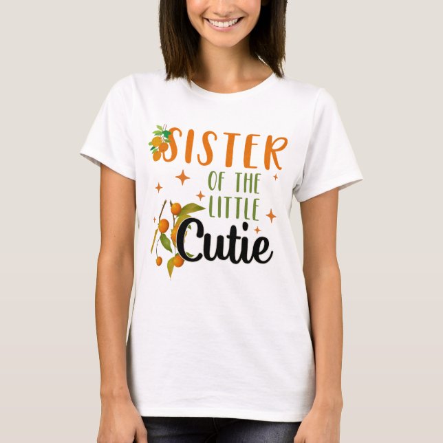 Sister Little Cutie 1:a födelsedag Party Baby Show T Shirt (Framsida)