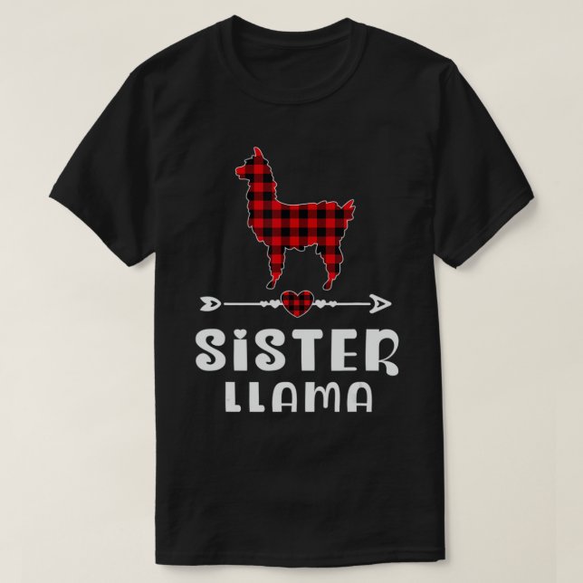 Sister Llama jul Pajama Red Play Buffalo Fa T Shirt (Design framsida)