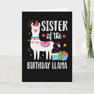 Sister Llama Matching Llama Födelsedagsfest Outfit Kort