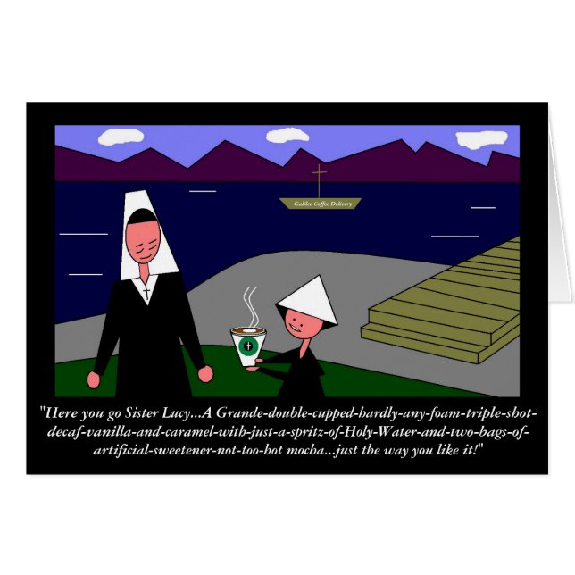 Sister Lucy's Mocha Hälsningskort (Framsidan Horizontal)