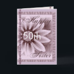 SISTER - Lycklig 50:e födelsedagen - LAVENDERFLODE Kort<br><div class="desc">Det här kortet med sin mjuka pastellblomma och snöre är ett sött sätt att önska er syster grattis på födelsedagen! Du kan lägga till namn och hennes ålder för att göra det till ett slags kort... Speciellt! Om du vill se mer av mina födelsedagskort sätter du dig in i Zazzles...</div>