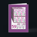 SISTER - Lycklig 59:e födelsedagen Kort<br><div class="desc">Detta kort med sina hjärtblommor är ett glatt sätt att önska en speciell någon ett grattis på födelsedagen. All text är anpassade, så att du kan byta ut "Syster" för hennes namn, byta årtal (och du behöver bara ändra det en gång, så ändras det över hela kortet). Och naturligtvis kan...</div>