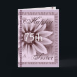 SISTER - Lycklig 75:e-födelsedagen - LAVENDERFLODE Kort<br><div class="desc">Det här kortet med sin mjuka pastellblomma och snöre är ett sött sätt att önska er syster grattis på födelsedagen! Du kan lägga till namn och hennes ålder för att göra det till ett slags kort... Speciellt! Om du vill se mer av mina födelsedagskort sätter du i Zazzles sökruta: jaclinart-födelsedag...</div>