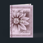 SISTER - Lycklig 75:e-födelsedagen - LAVENDERFLODE Kort<br><div class="desc">Det här kortet med sin mjuka pastellblomma och snöre är ett sött sätt att önska er syster grattis på födelsedagen! Du kan lägga till namn och hennes ålder för att göra det till ett slags kort... Speciellt! Om du vill se mer av mina födelsedagskort sätter du i Zazzles sökruta: jaclinart-födelsedag...</div>