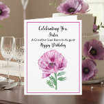 Sister Lycklig August Birthday Lila Poppy Kort<br><div class="desc">Det här elegant lila poppy-färgfödelsedagskortet för en syster är ett tankeväckande sätt att fira hennes födelsedag. Den här utformningen symboliserar styrka,  skönhet och önskemål. De mjuka lilorna tillför en fantastisk fingervisning och skapar det ett underbart val för syster födelsedag.</div>