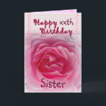 SISTER - Lycklig:s sjätte födelsedag - Rosa ros Kort<br><div class="desc">Detta kort med rosa ros och gingham-trimen är ett sött sätt att önska en mycket speciell kvinna grattis på födelsedagen! Du kan lägga till namn och hennes ålder för att göra det till ett slags kort - Speciellt! Om du vill se mer av mina födelsedagskort skriver du in eller klipper...</div>