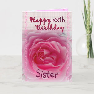 SISTER - Lycklig:s sjätte födelsedag - Rosa ros Kort
