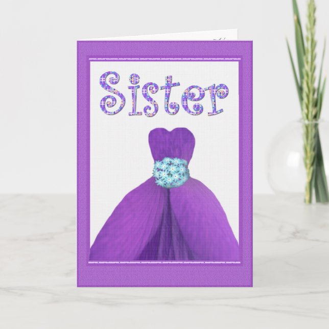 SISTER - Maid of honor LILA Flower Petal Dress Inbjudan (Framsida)