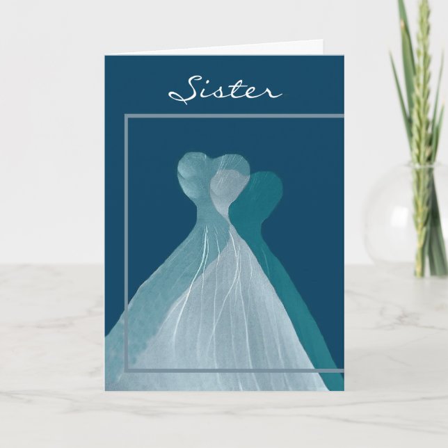 SISTER - Maid of honor TEAL-GRÖNT: flödesadresser Inbjudan (Framsida)