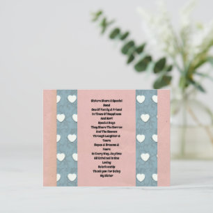Sister Marshmallow Hearts Helg Vykort