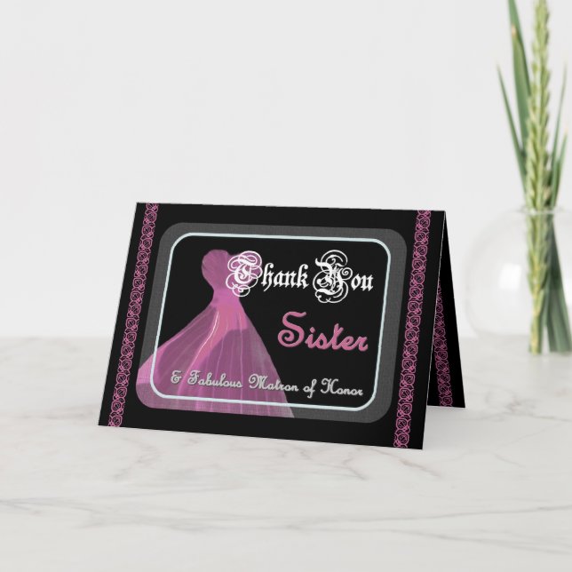 SISTER Matron of Honor TACK - Lila Gown Kort (Framsida)