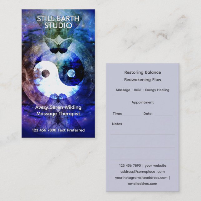 Sister Moon | Yin Yang Design Visitkort (Fram/baksida)