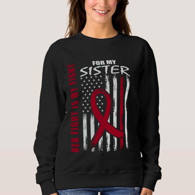 Sister Multiple Myeloma Awareness American Flag Pr T Shirt (Framsida)