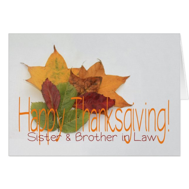 Sister och broder i thanksgivingens löv hälsningskort (Framsidan Horizontal)