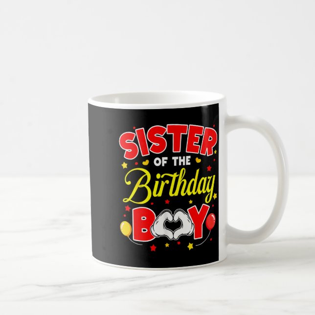 Sister Of The Birthday Boy Matching Family Party B Kaffemugg (Höger)