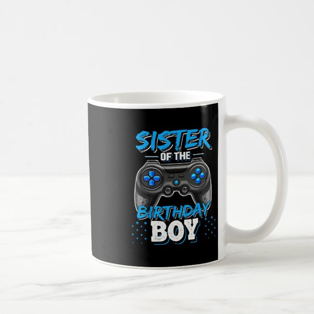 Sister Of The Birthday Boy Matching Video Game Bir Kaffemugg (Höger)