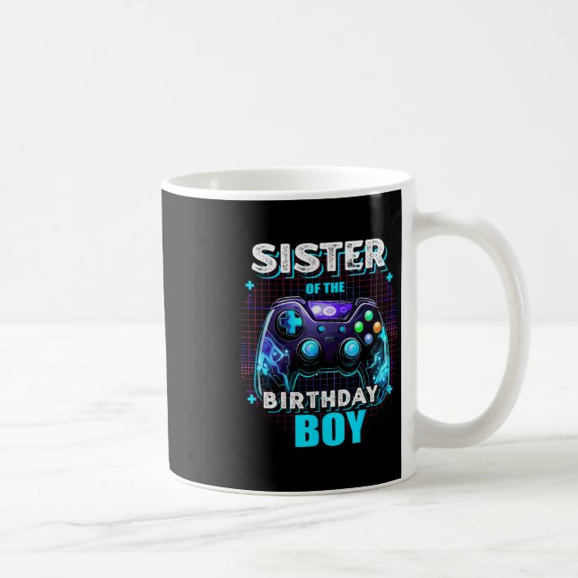 Sister Of The Birthday Boy Matching Video Game Bir Kaffemugg (Höger)