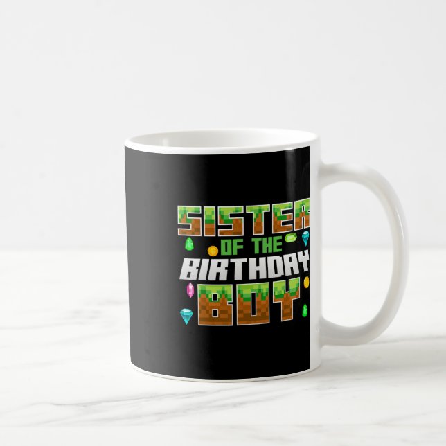 Sister Of The Birthday Boy Video Gamer Pixel Numbe Kaffemugg (Höger)