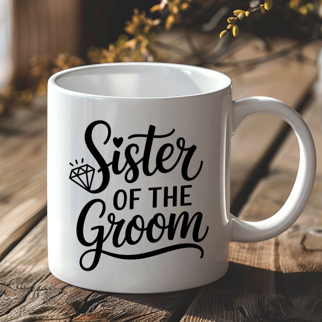 Sister of the Groom Bachelor Wedding Gift Diamond Kaffemugg (Skapare uppladdad)