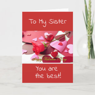 **SISTER** ÖNSKAR DU VÄLJA OCH KÄRLEK VALENTINE HELGKORT