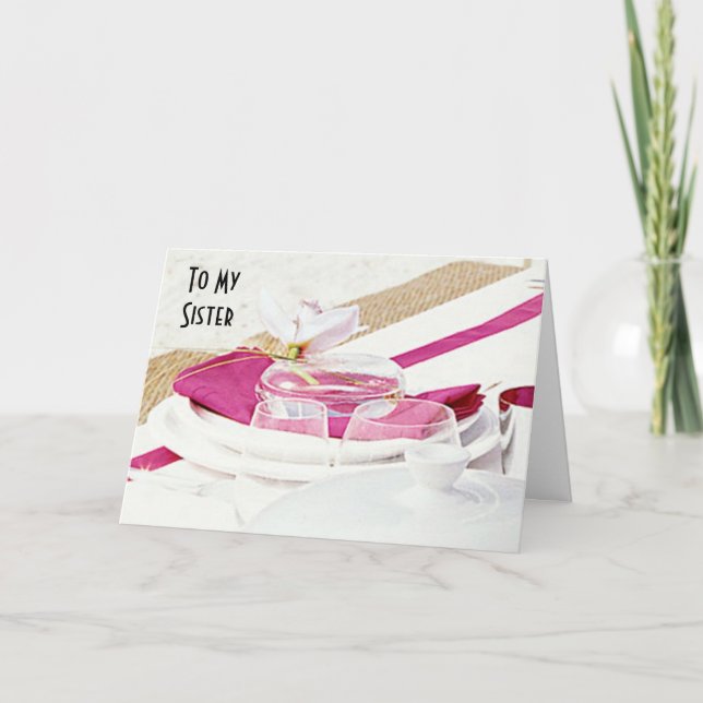 SISTER PÅ DIN BRÖLLOPSDAG KÄRLEK KORT (Framsida)