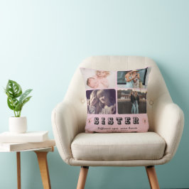 Sister Photo Collage – Different Ages, Same Hearts Kudde